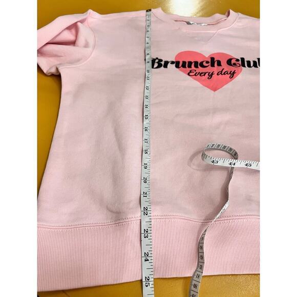 Wildfox Graphic Crewneck “Brunch Club Everyday” Pink Sweatshirt Size M NWT - Picture 6 of 6